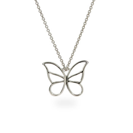 Tiffany Inspired Sterling Silver Butterfly Pendant